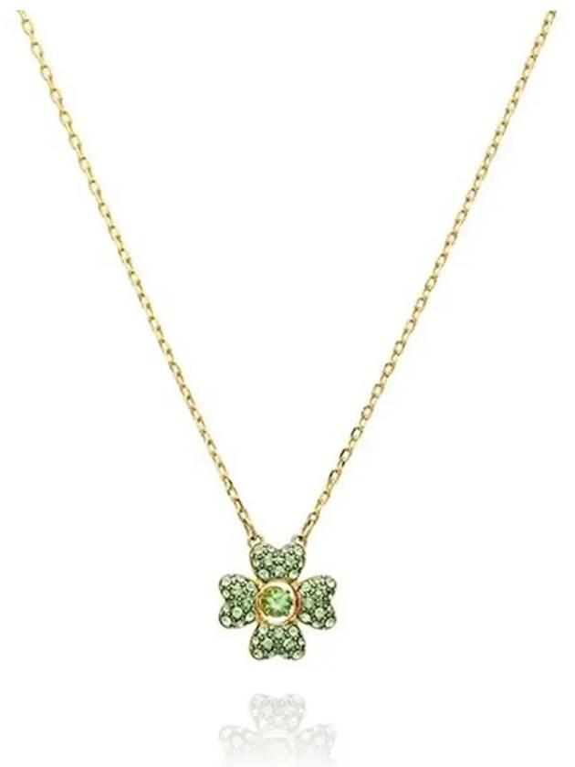 Idyllia Pendant Clover Necklace Green Gold - SWAROVSKI - BALAAN 4