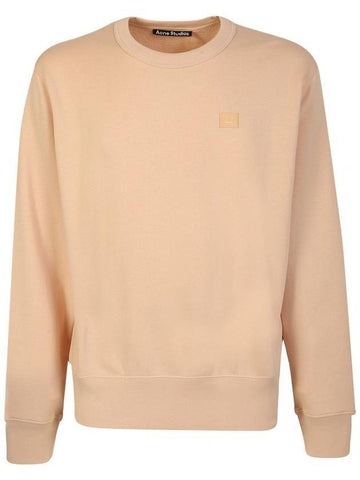 Face Patch Crew Neck Sweatshirt Powder Pink - ACNE STUDIOS - BALAAN 1