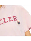 Women s Lettering Embroidery Logo Short Sleeve T Shirt Pink 8C00006 829HP 50B - MONCLER - BALAAN 4