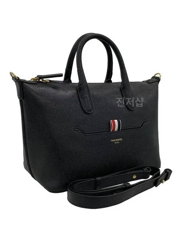 Pebble Grain Small Duffel Bag Black - THOM BROWNE - BALAAN 3