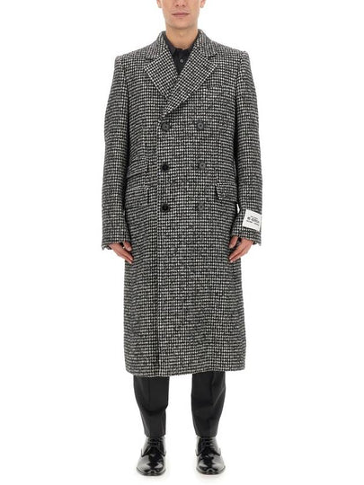 Embroidered Acrylic Blend Double Coat Grey - DOLCE&GABBANA - BALAAN 2