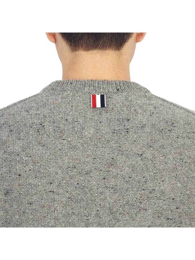 Donegal 4-Bar Striped Crew Neck Wool Knit Top Light Grey - THOM BROWNE - BALAAN 10