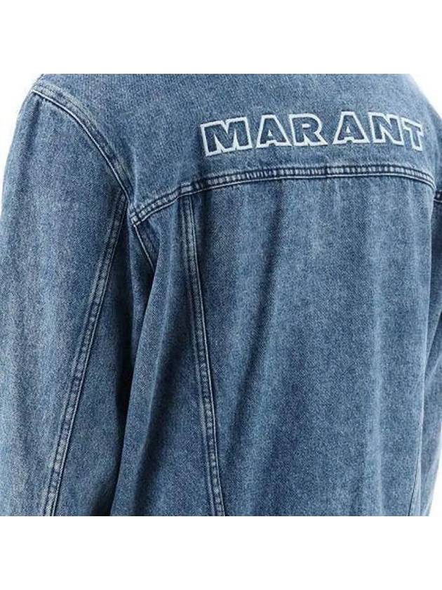 Jango Embroidered Logo Denim Jacket Blue - ISABEL MARANT - BALAAN 5