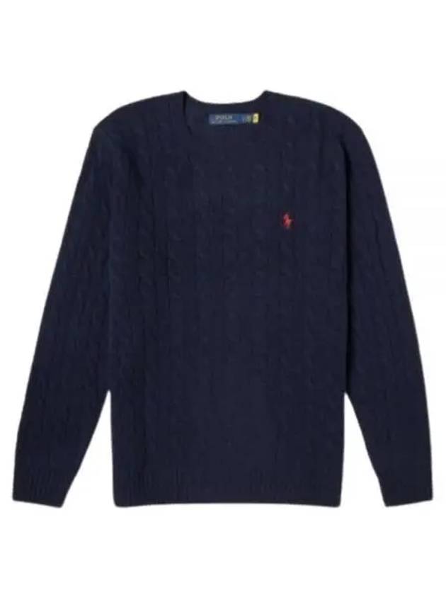 Embroid Logo Cable Knit Top Navy - POLO RALPH LAUREN - BALAAN 2