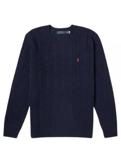 Embroid Logo Cable Knit Top Navy - POLO RALPH LAUREN - BALAAN 2