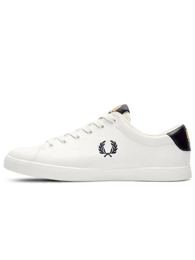 Embroidered Logo Low-Top Sneakers Black White - FRED PERRY - BALAAN 1