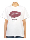 Lips Embroidered Logo Short-Sleeved T-Shirt White - ISABEL MARANT - BALAAN 4