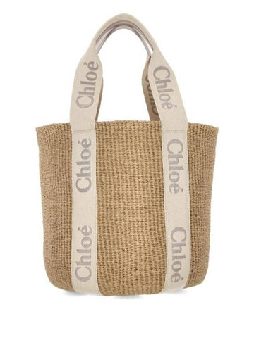 Woody Large Basket Tote Bag Beige - CHLOE - BALAAN 1