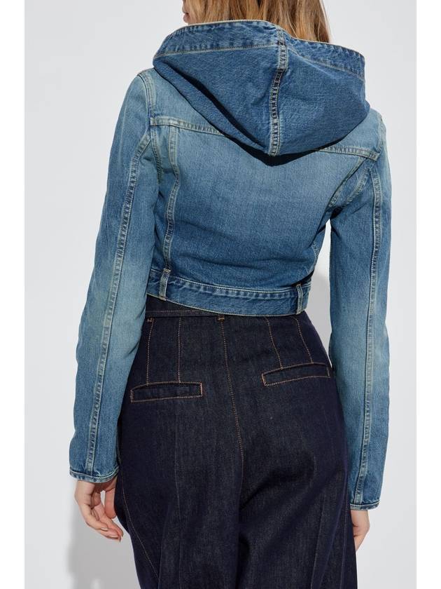 Alaïa Denim Jacket With Hood, Women's, Blue - ALAIA - BALAAN 4