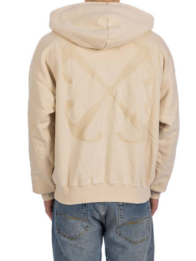 arrow embroidery hoodie OMBB085S24FLE0050301 - OFF WHITE - BALAAN 3