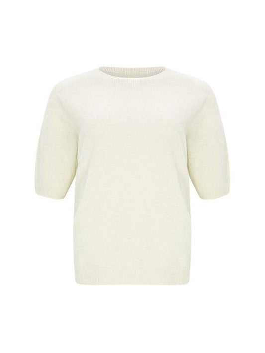 Wool Round Neck Knit Top Ivory - CALLAITE - BALAAN 2