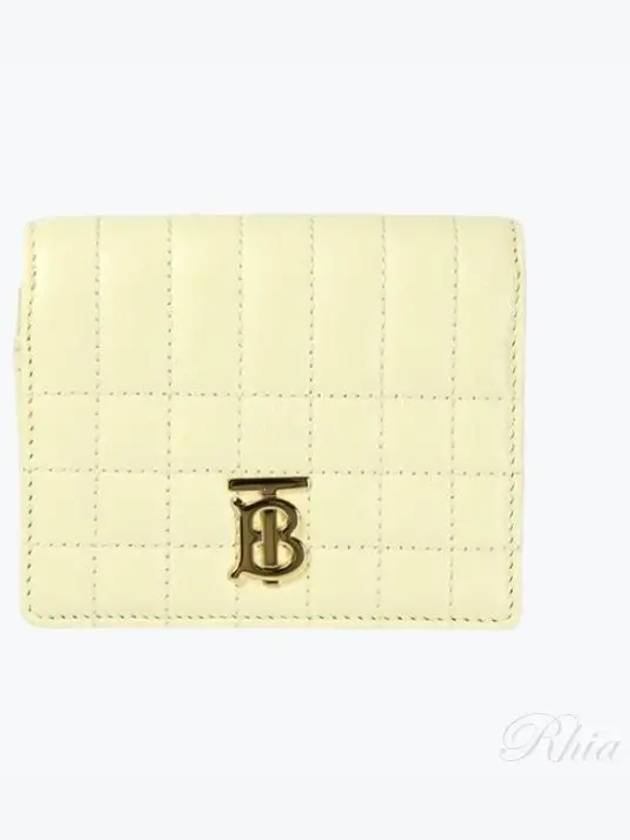 Lola Small Quilted Leather Half Wallet Cool Lemon - BURBERRY - BALAAN 2