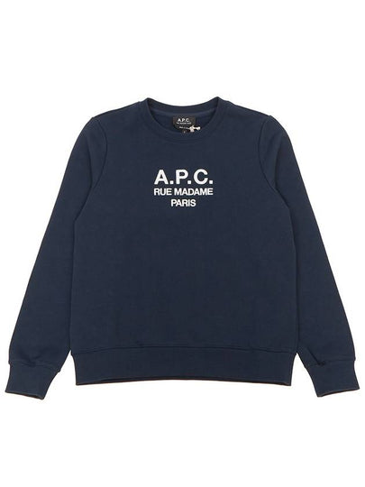 Women's Tina Logo Sweat Sweatshirt Navy - A.P.C. - BALAAN 2