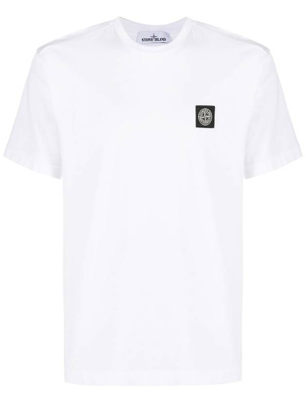 Logo Patch Short Sleeve T-Shirt White - STONE ISLAND - BALAAN 2