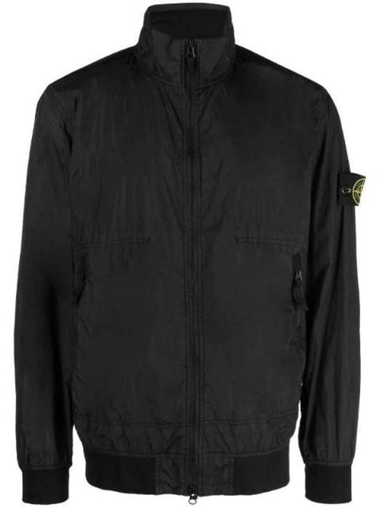 Garment Dyed Crinkle Reps Nylon Zip-up Jacket Black - STONE ISLAND - BALAAN 1