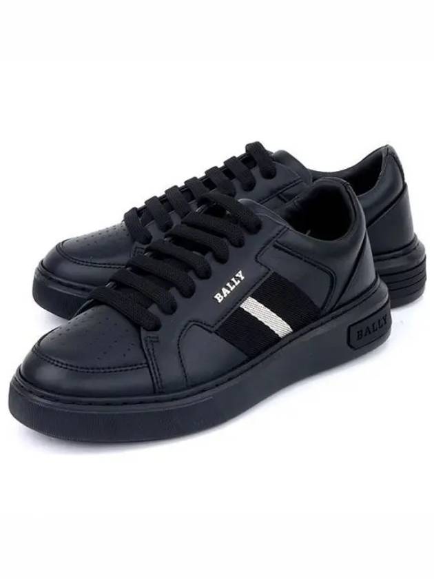 Moony Leather Low Top Sneakers Black - BALLY - BALAAN 2