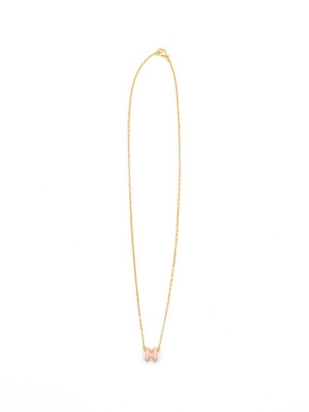 Mini Pop H Pendant Necklace Gold Rose Dragee - HERMES - BALAAN 7