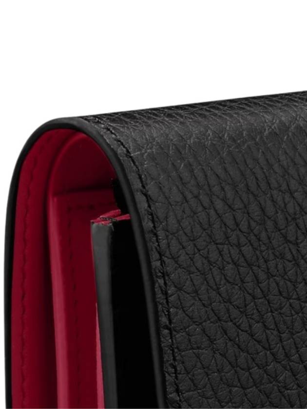 Capucines Taurillon Leather Medium Wallet Black Pink - LOUIS VUITTON - BALAAN 3