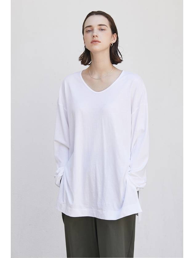 U neck long sleeve loose t-shirtIVORY - ARIFF - BALAAN 2