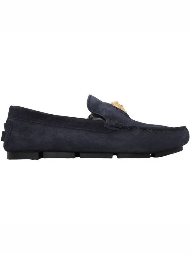 Medusa Classic Suede Driving Shoes Navy - VERSACE - BALAAN 4