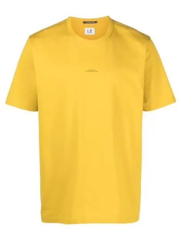 Metropolis Series Mercerized Jersey Logo Print Short Sleeve T-Shirt Yellow - CP COMPANY - BALAAN 2