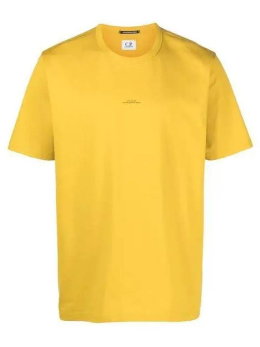 Metropolis Series Mercerized Jersey Logo Print Short Sleeve T-Shirt Yellow - CP COMPANY - BALAAN 2