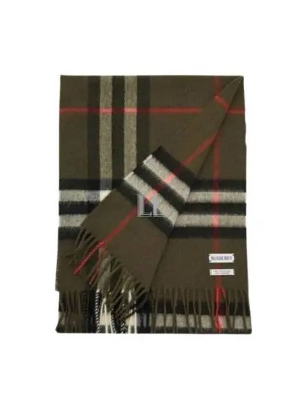 Check Cashmere Scarf Green - BURBERRY - BALAAN 2