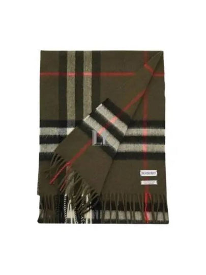 Check Cashmere Scarf Green - BURBERRY - BALAAN 2