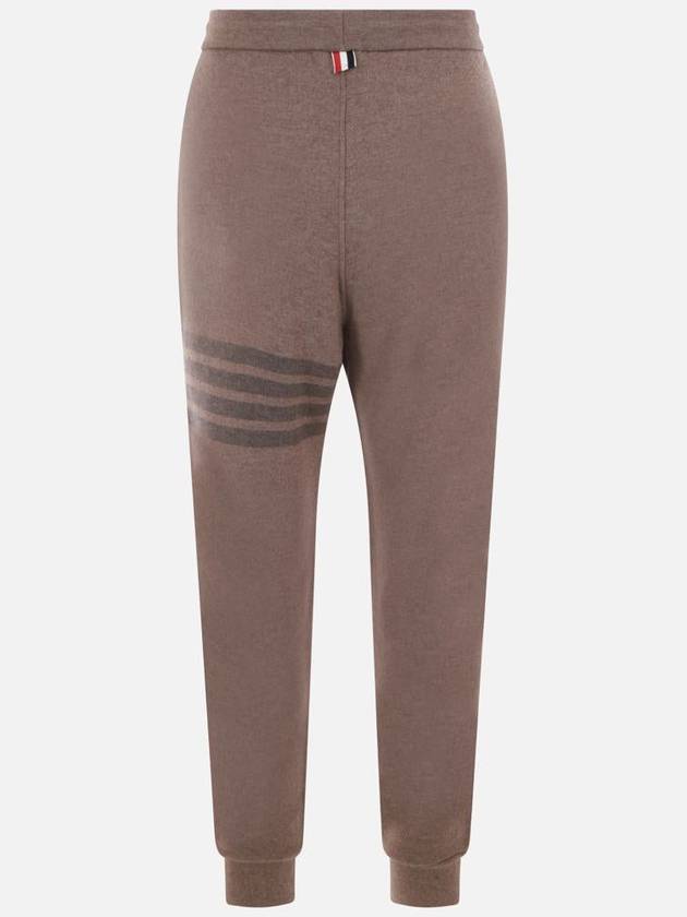 4 Bar Loopback Wool Track Pants Brown - THOM BROWNE - BALAAN 4