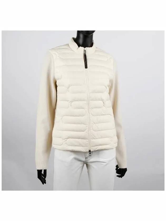 Women's Padded Down Cotton Zip-Up Jacket White - MONCLER - BALAAN 3