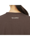 Wellness Club Flock Crew Neck Cotton Sweatshirt Brown - SPORTY & RICH - BALAAN 8