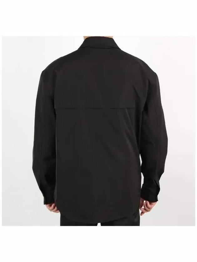 technical heart logo patch pocket long sleeve shirt black - AMI - BALAAN.