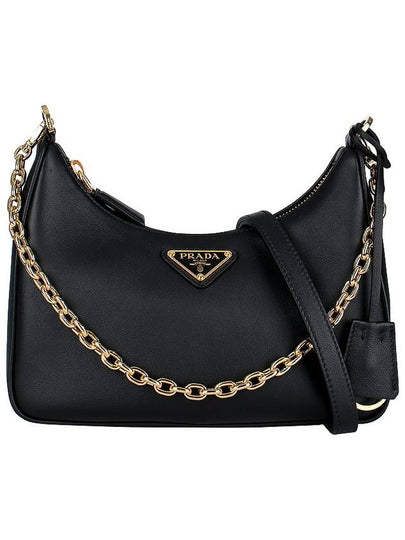 Triangle Logo Chain Shoulder Bag Black - PRADA - BALAAN 2