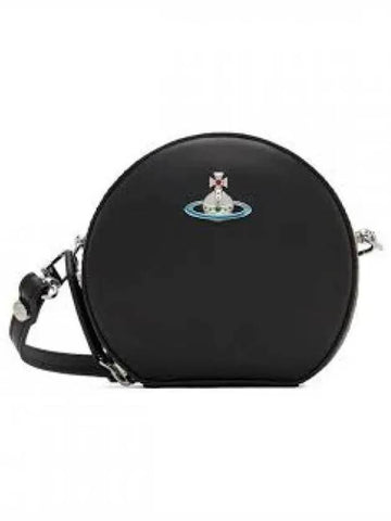 Round Small Saffiano Cross Bag Black - VIVIENNE WESTWOOD - BALAAN 1