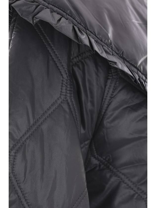 Shiny Midi Padded Jacket Black Sand - GANNI - BALAAN 4