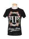 Printed Cotton Jersey Short Sleeve T-Shirt Black - PHILIPP PLEIN - BALAAN 3