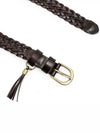 Tassel weaving leather belt brown - NOIRER FOR WOMEN - BALAAN 5