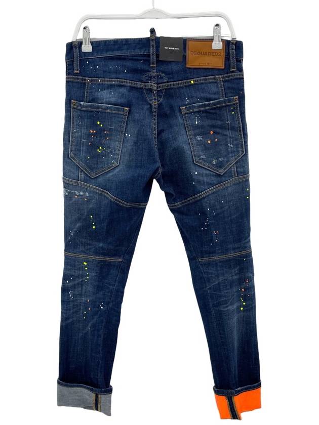 Dark Techno Surfwash Tidy Biker Logo Print Skinny Jeans Blue - DSQUARED2 - BALAAN 3