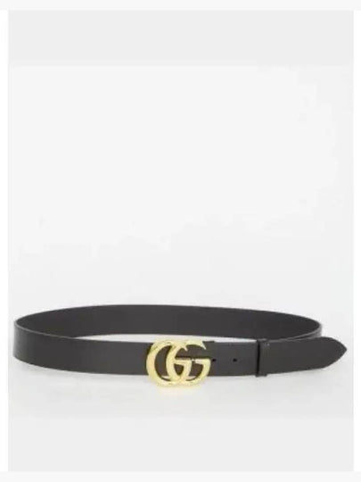 GG Marmont Buckle Leather Belt Black - GUCCI - BALAAN 2