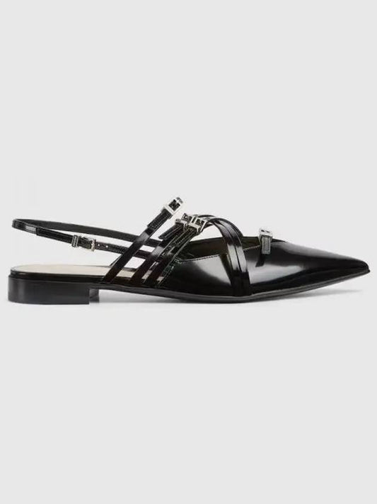 Leather Slingback WITH Band Buckle 796015CLG001000 B0651324723 - GUCCI - BALAAN 2