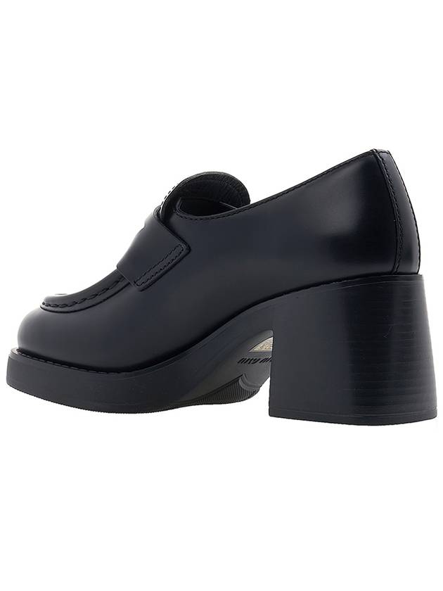 Penny Leather Loafers Black - MIU MIU - BALAAN 4