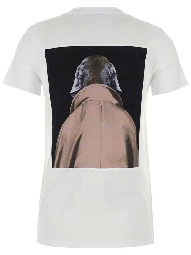 Graphic Print Crewneck Short Sleeve T-Shirt White - MAX MARA - BALAAN 3