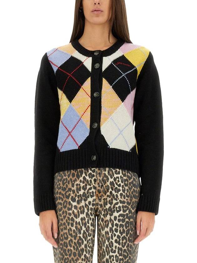 Ganni Knitted "Harlequin" Cardigan - GANNI - BALAAN 1