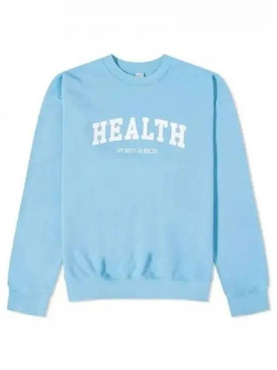 Health Print Crew Neck Cotton Long Sleeve T-shirt Light Blue - SPORTY & RICH - BALAAN 2