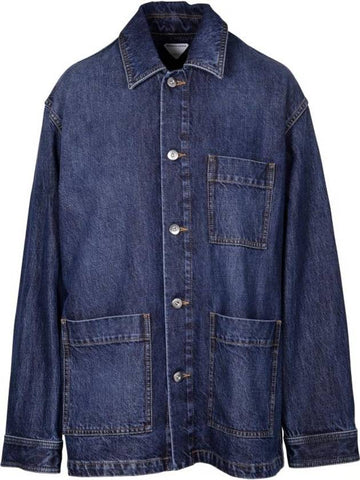 Washed Medium Denim Jacket Mid Blue - BOTTEGA VENETA - BALAAN 1