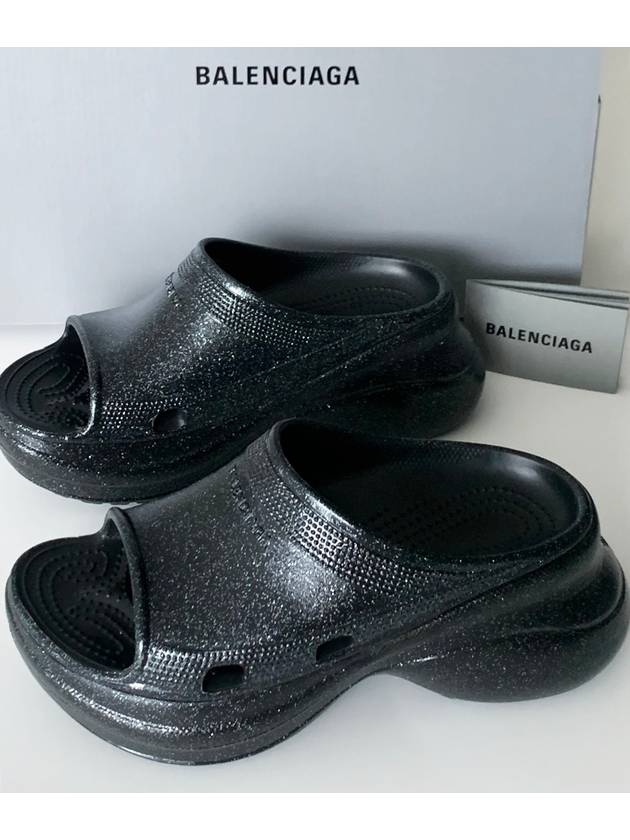 Crocs Fully Purforated Iridescent Rubber Slippers Black - BALENCIAGA - BALAAN 2