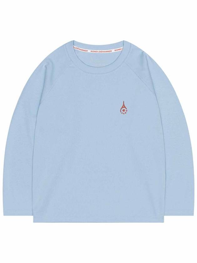 Main symbol embroidery raglan long sleeve t shirt sky blue - ROND&DEMARRER - BALAAN 2