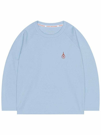 Main symbol embroidery raglan long sleeve t shirt sky blue - ROND&DEMARRER - BALAAN 2