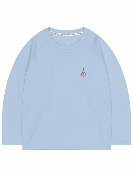 Main symbol embroidery raglan long sleeve t shirt sky blue - ROND&DEMARRER - BALAAN 1