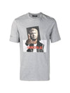 Gangster Print Short Sleeve T-Shirt Grey - NEIL BARRETT - BALAAN 1